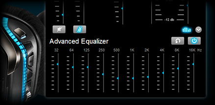 Close up of custom equalizer settings